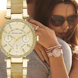 Michael Kors Parker Gold DIal Gold Steel Strap Watch for Women - MK5842