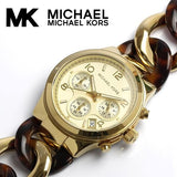 Michael Kors Runway Gold Dial Two Tone Steel Strap Watch for Women - MK4222