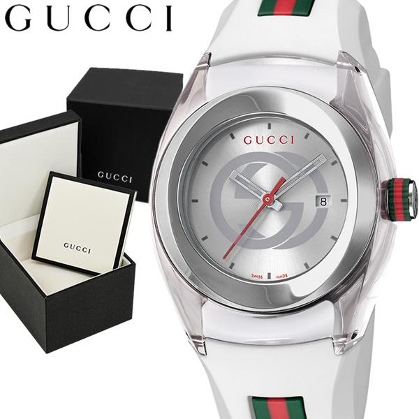 Gucci Sync Quartz White Dial White Rubber Strap Unisex Watch - YA137302
