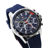 Tommy Hilfiger Mason Blue Dial Blue Rubber Strap Watch for Men - 1791791