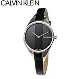 Calvin Klein Rebel Black Grey Dial Black Leather Strap Watch for Women - K8P231C1