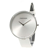 Calvin Klein Full Moon White Dial White Leather Strap Watch for Women - K8Y231L6