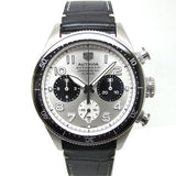 Tag Heuer Autavia Chronometer Flyback Chronograph Silver Dial Black Leather Strap Watch for Men - CBE511B.FC8279