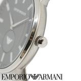 Emporio Armani Renato Quartz Black Dial Silver Steel Strap  Watch For Men - AR11118