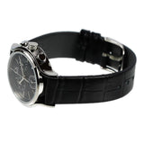 Calvin Klein Skirt Chronograph Black Dial Black Leather Strap Watch for Men - K2U291C1