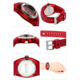 Gucci Sync Quartz Red Dial Red Rubber Strap Watch For Women - YA137303