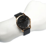 Calvin Klein City Quartz Black Dial Black Leather Strap Watch for Men - K2G2G6CZ