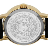 Versace Virtus Quartz Black Dial Black Leather Strap Watch for Women - VEHC00119