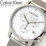 Calvin Klein City Chronograph White Dial Silver Mesh Bracelet Watch for Men - K2G27126