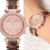 Michael Kors Parker Rose Gold Dial Two Tone Steel Strap Watch for Women - MK5538