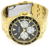 Guess Odyssey Multifunction Black Dial Gold Steel Strap Watch For Men - W1107G4