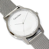 Calvin Klein City Chronograph White Dial Silver Mesh Bracelet Watch for Men - K2G2G126