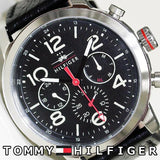 Tommy Hilfiger Jake Chronograph Black Dial Black Leather Strap Watch for Men - 1791232