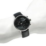 Calvin Klein High Noon Chronograph Black Dial Black Leather Strap Watch for Men - K8M271C1