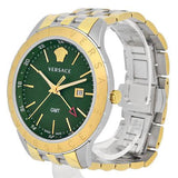 Versace Univers Quartz Green Dial Two Tone Steel Strap Watch for Men - VEBK00718