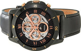 Fossil Grant Sport Automatic Skeleton Black Dial Black Leather Strap Watch for Men - ME3138