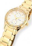 Guess Siren Diamonds Silver Dial Gold Steel Strap Watch for Women - W0442L2