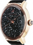 Swarovski Crystalline Hours Black Dial Black Leather Strap Watch for Women - 5295377