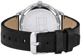 Tommy Hilfiger Spencer Skeleton Black Dial Black Leather Strap Watch for Men - 1791641