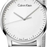 Calvin Klein City Chronograph White Dial Silver Mesh Bracelet Watch for Men - K2G2G126