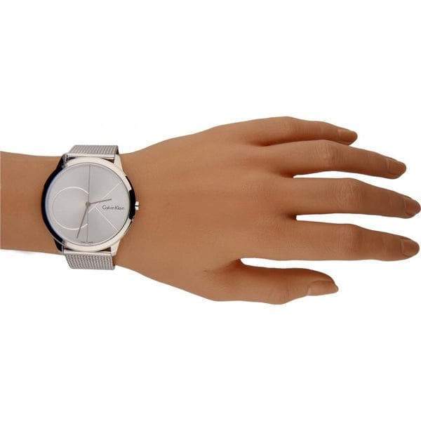 Calvin Klein Minimal Silver Dial Silver Mesh Bracelet Watch for Men - K3M2112Z
