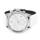 Calvin Klein Masculine Chronograph White Dial White Leather Strap Watch for Men - K2H27101