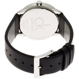 Calvin Klein Minimal Silver Dial Black Leather Strap Watch for Men - K3M221CY