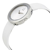 Calvin Klein Firm Silver Dial White Leather Strap Watch for Women - K3N231L6