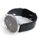 Calvin Klein Accent Black Dial Black Leather Strap Watch for Men - K2Y2X1CU