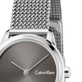 Calvin Klein Minimal Grey Dial Silver Mesh Bracelet Watch for Women - K3M231Y3