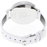 Calvin Klein Firm Silver Dial White Leather Strap Watch for Women - K3N231L6