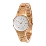 Calvin Klein Simplicity White Dial Rose Gold Steel Strap Watch for Women - K4323520