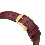 Gucci Grip Quartz Gold Dial Maroon Leather Strap Watch For Women - YA157402