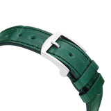 Gucci Grip Quartz Silver Dial Green Leather Strap Watch For Women - YA157404