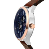 Tommy Hilfiger Spencer Blue Dial Brown Leather Strap Watch for Men - 1791642