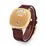 Gucci Grip Quartz Gold Dial Maroon Leather Strap Watch For Women - YA157402