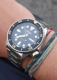 Seiko 5 Sports Automatic Black Dial Silver Steel Strap Watch For Men - SRPD57K1