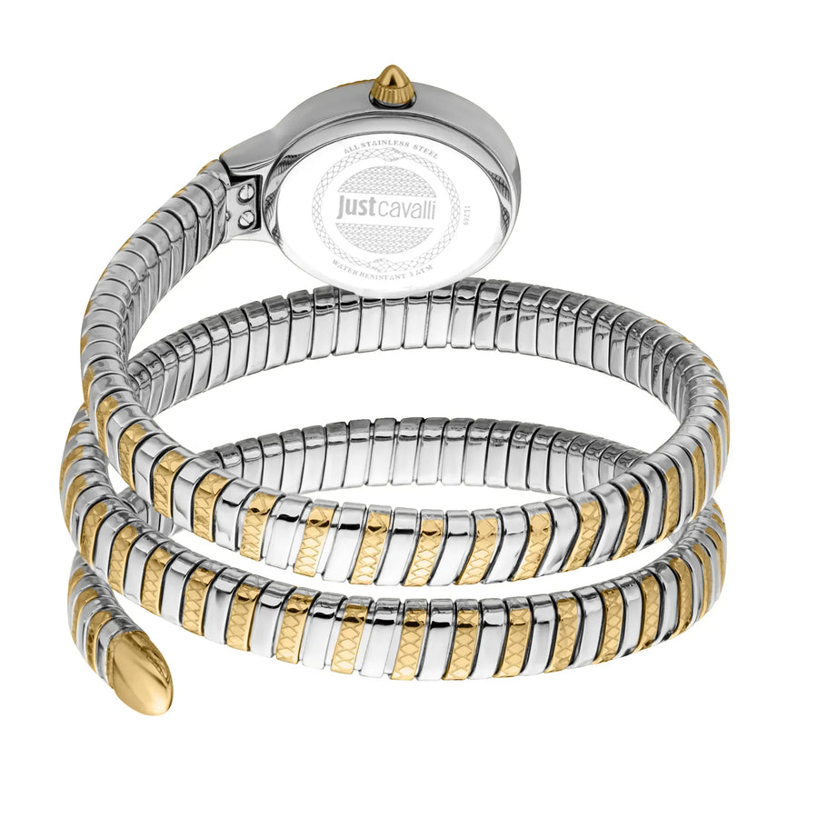 Just Cavalli After Party Silver Dial Two Tone Steel Strap Watch for Women - JC1L269M0055