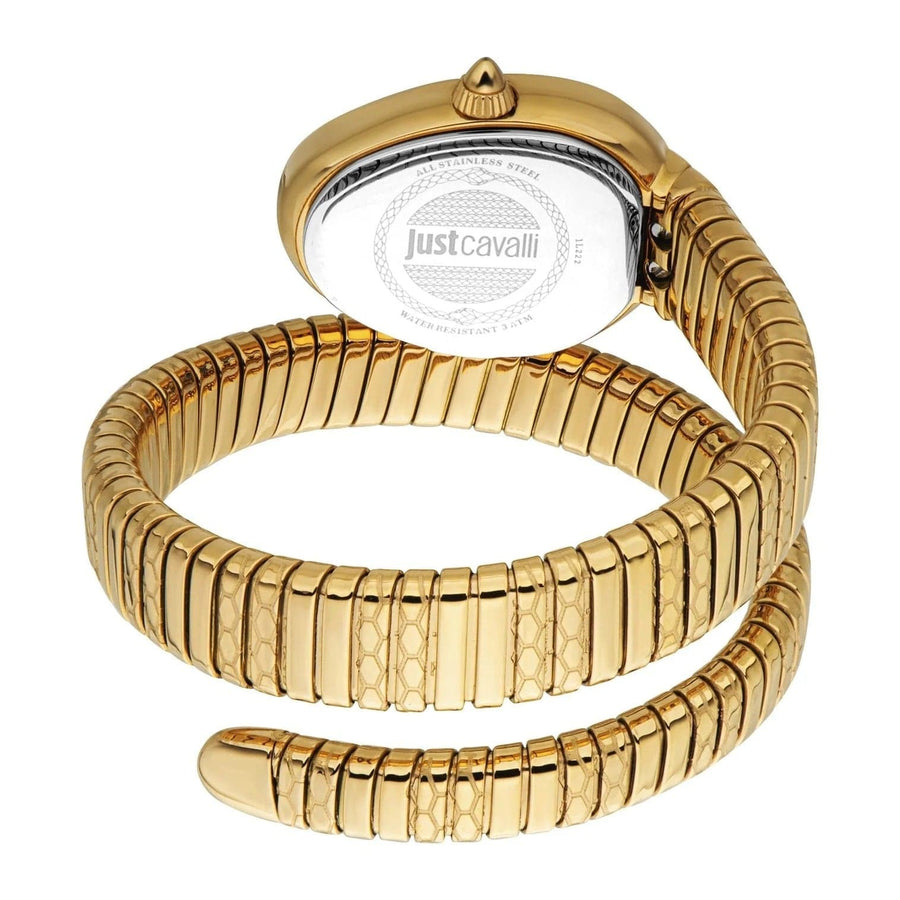 Just Cavalli Aversa Green Dial Gold Steel Strap Watch for Women - JC1L222M0035