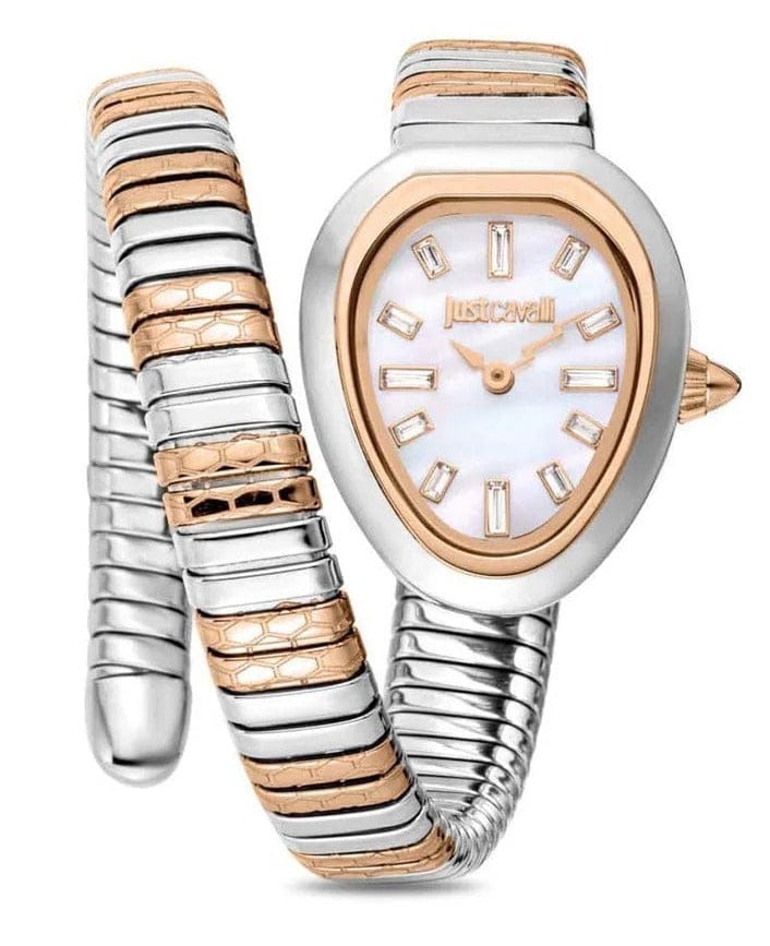 Just Cavalli Aversa Mother of Pearl Dial Two Tone Steel Strap Watch for Women - JC1L222M0065