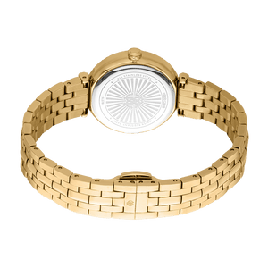 Just Cavalli Chiarezza Snake Core Red Dial Gold Steel Strap Watch for Women - RC5L078M0035