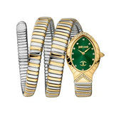 Just Cavalli Classico Lungo Green Dial Two Tone Steel Strap Watch for Women - JC1L248M0065