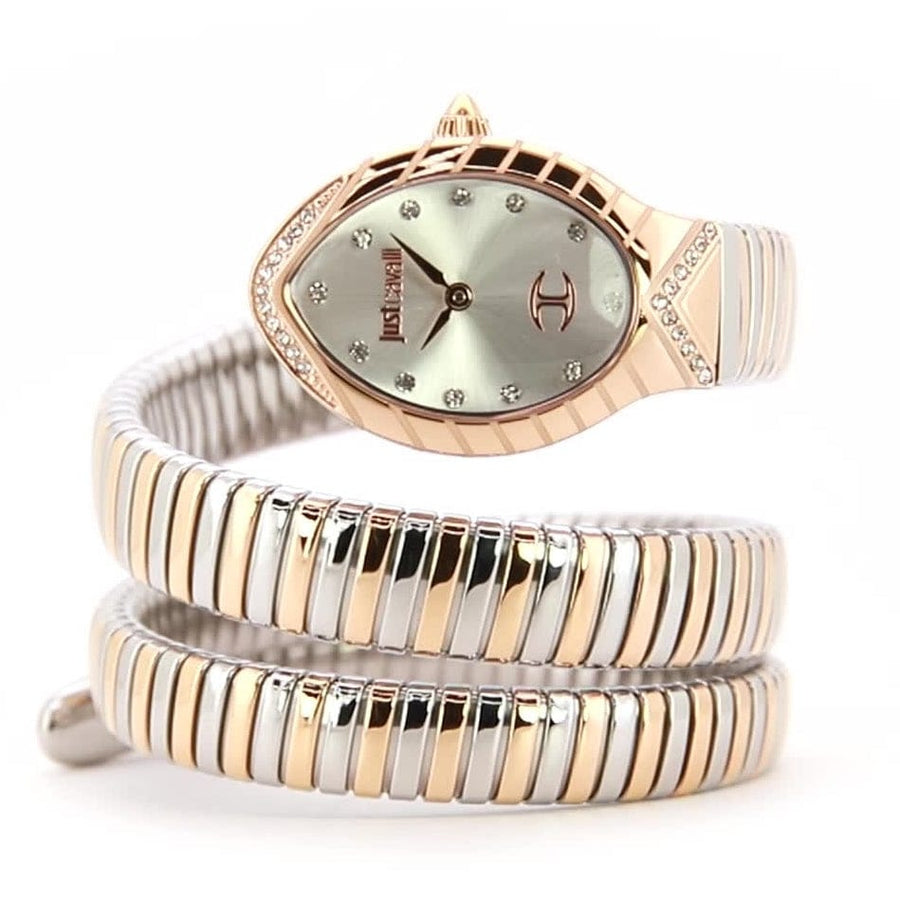 Just Cavalli Classico Lungo White Dial Two Tone Steel Strap Watch for Women - JC1L248M0075