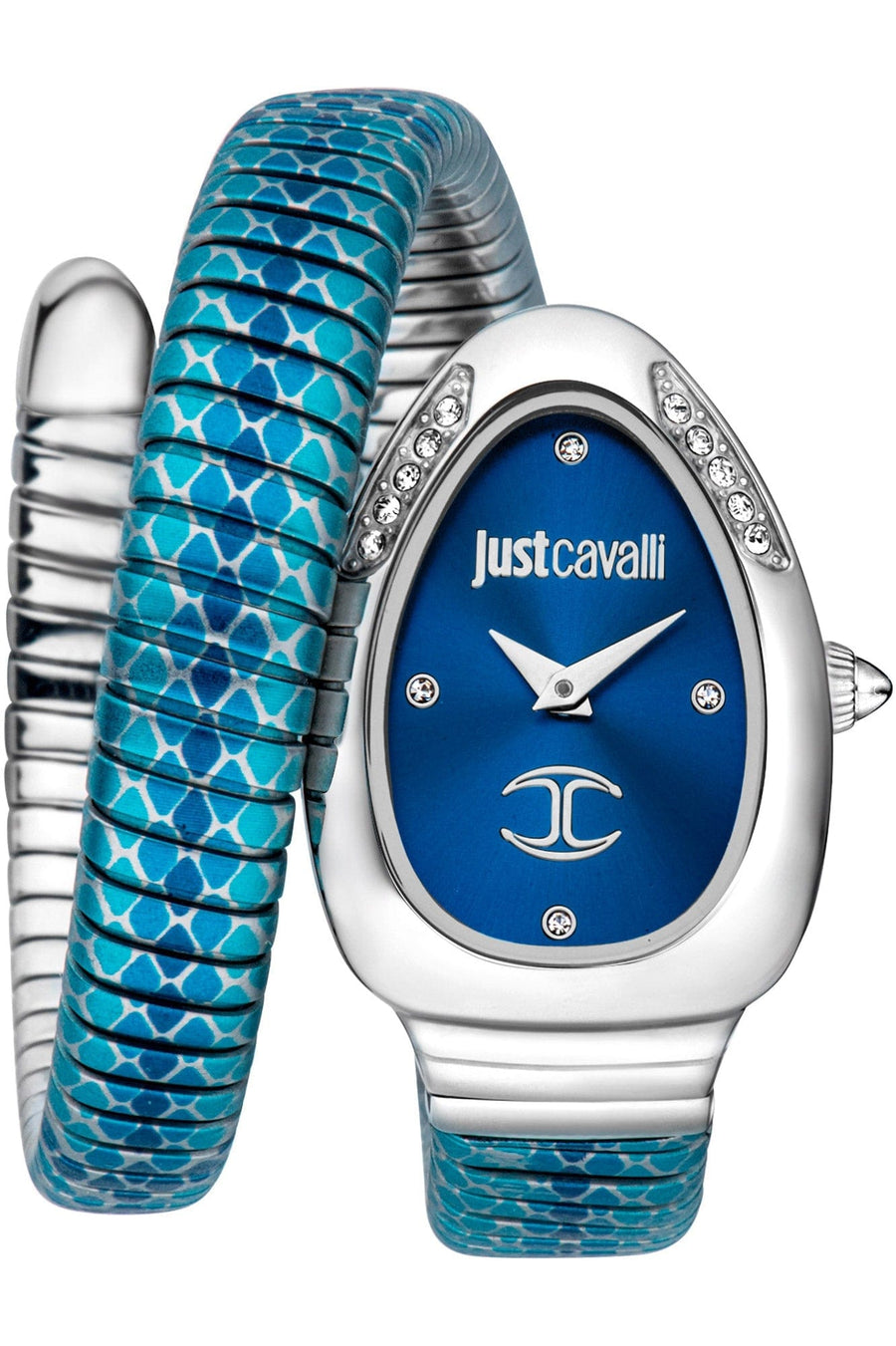 Just Cavalli Cosenza Blue Dial Two Tone Steel Strap Watch for Women - JC1L251M0015
