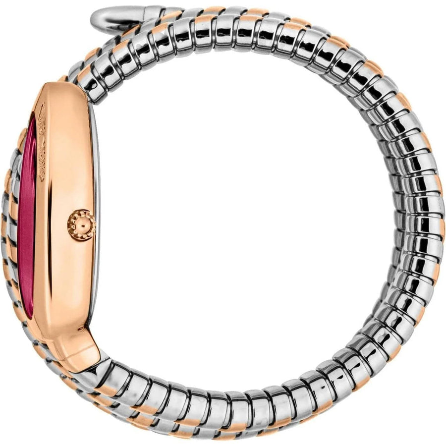 Just Cavalli Cosenza Red Dial Two Tone Steel Strap Watch for Women - JC1L232M0065