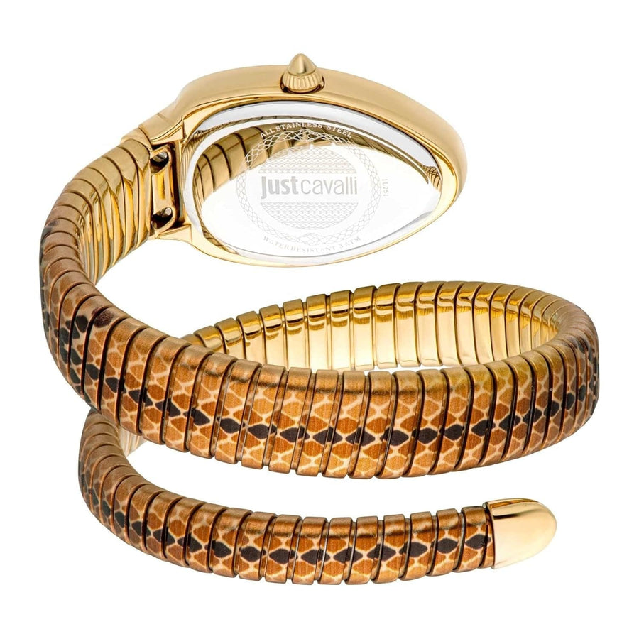 Just Cavalli Cosenza Silver Dial Gold Steel Strap Watch for Women - JC1L251M0025