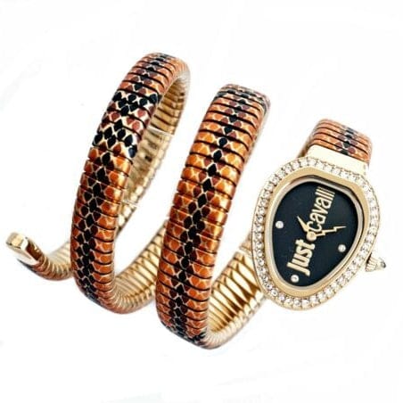 Just Cavalli Doppio Black Dial Multicolor Steel Strap Watch for Women - JC1L163M0065