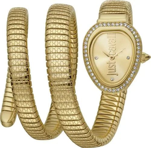 Just Cavalli Doppio Gold Dial Gold Steel Strap Watch for Women - JC1L163M0025