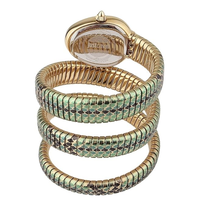 Just Cavalli Doppio Green Dial Multicolor Steel Strap Watch for Women - JC1L163M0055