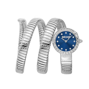 Just Cavalli Enchanting Blue Dial Silver Steel Strap Watch for Women - JC1L302M0015